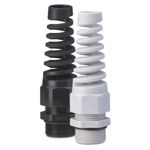 NYLON CABLE GLANDS · METRIC THREAD · IP68 · WITH SPIRAL CABLE PROTECTION