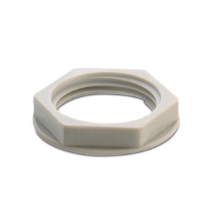 ACCESSORIES FOR NYLON CABLE GLANDS: GAS THREAD · HEXAGONAL LOCKNUTS WITH FLANGE