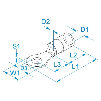 BM 00201,Insulated Ring Lug,1.5-2.5mm2/16-14 AWG,M2.5/#3 Stud